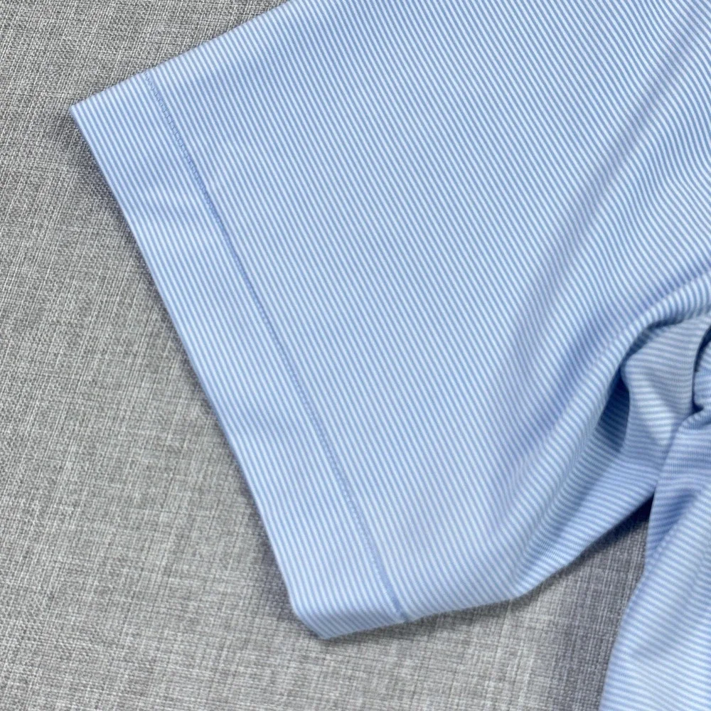 Peter Millar Polo Shirt Mens XL Blue Striped Short Sleeve Summer Comfort - Picture 8 of 9